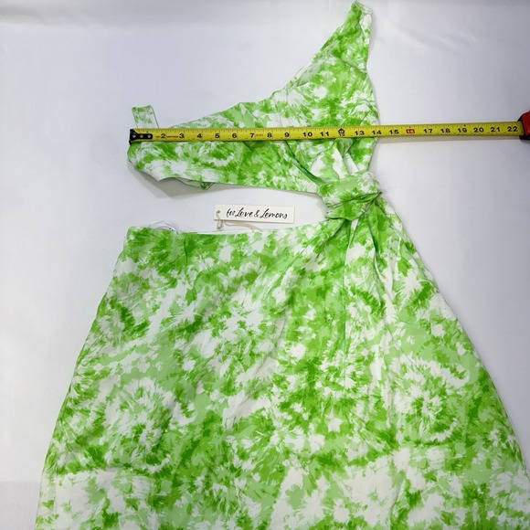 NEW For Love & Lemons Devon Mini‎ Dress Large Cut Out Y2K One Shoulder Sexy $198 - Picture 15 of 16